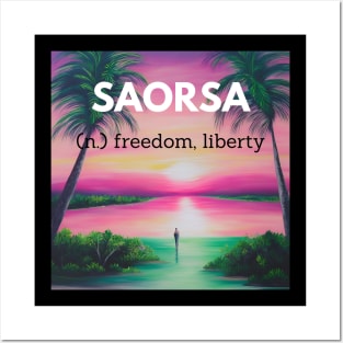 saorsa freedom liberty definition sticker Posters and Art